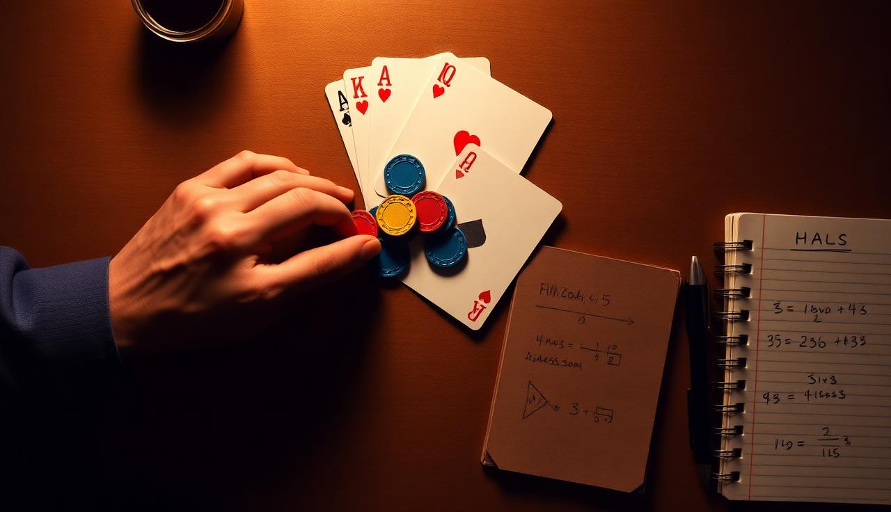 Poker players at a live table in India, focused on their cards and chips.